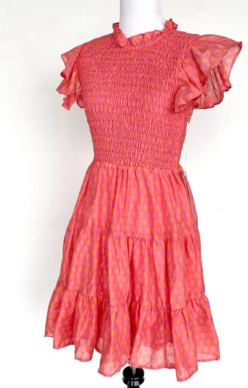 J Marie Ella Smocked Ruched Tiered Dress size XS Retail $158 Price $70 NWT
