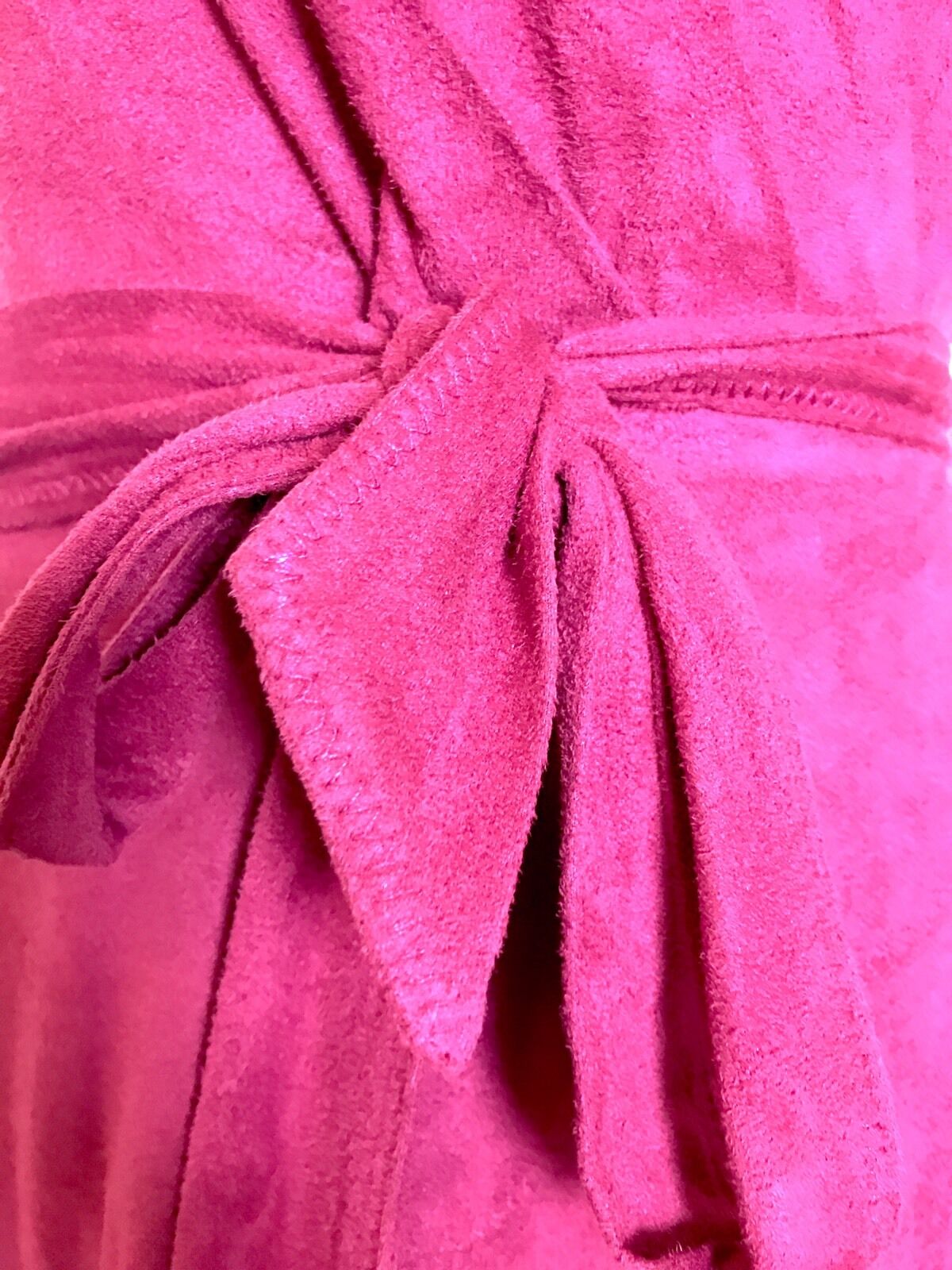 Ellen Tracy Faux Suede Dark Pink Wrap Dress. NWT Size 2 Retail $128 Price $39