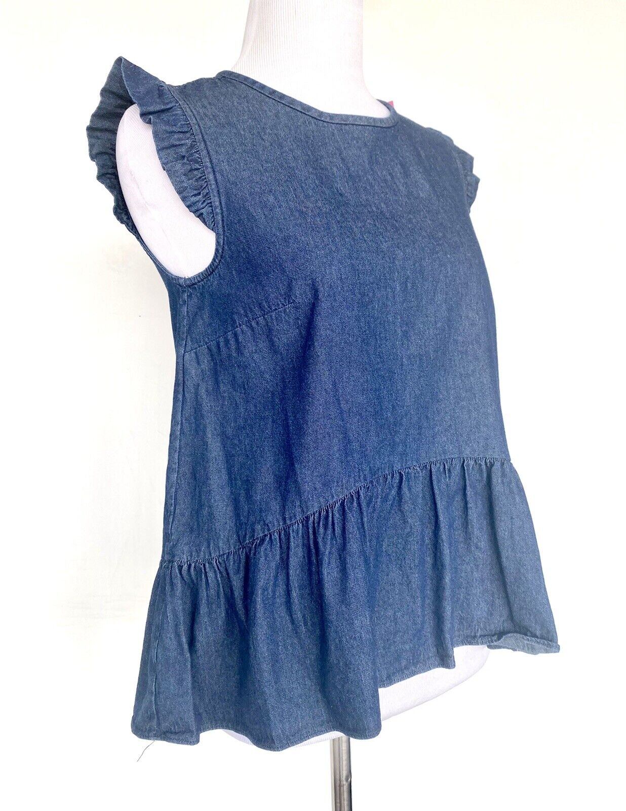Kate Spade Indigo Chambray Flounce Top NWT Retail $148 Price $84 Size 0