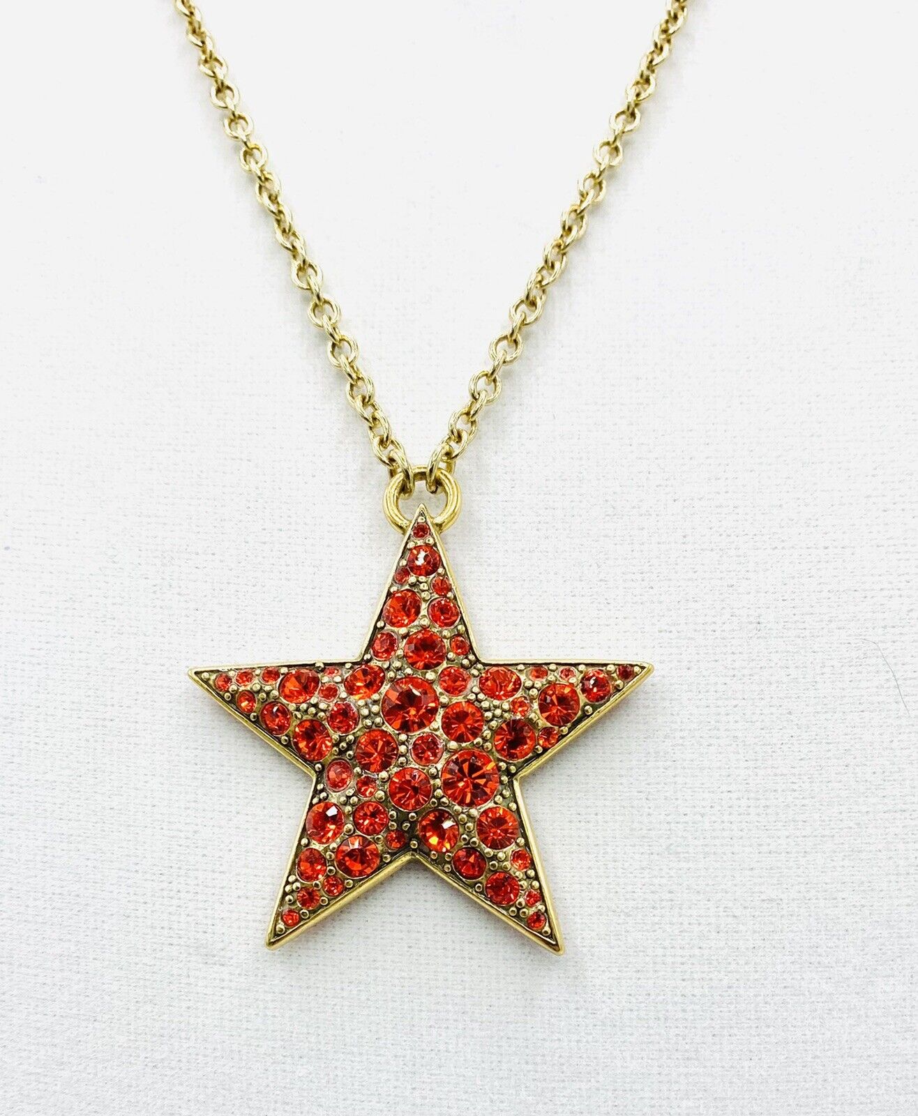 Pilgrim Jewelry Star Genuine Swarovski Crystal Necklace 14 Ct Gold Plated $19