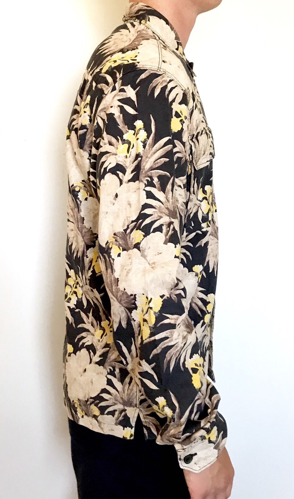 AllSaints Midway Linen Cotton LS Shirt  Retail $195 NWT Price $79 All Saints M