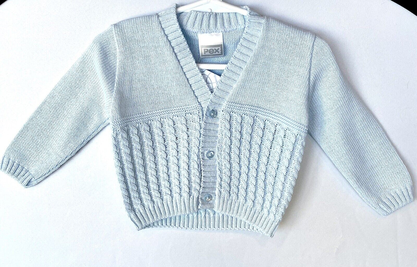 piccoli & co Pex massimo blue cable knit cardigan price $34 9-12 m NEW