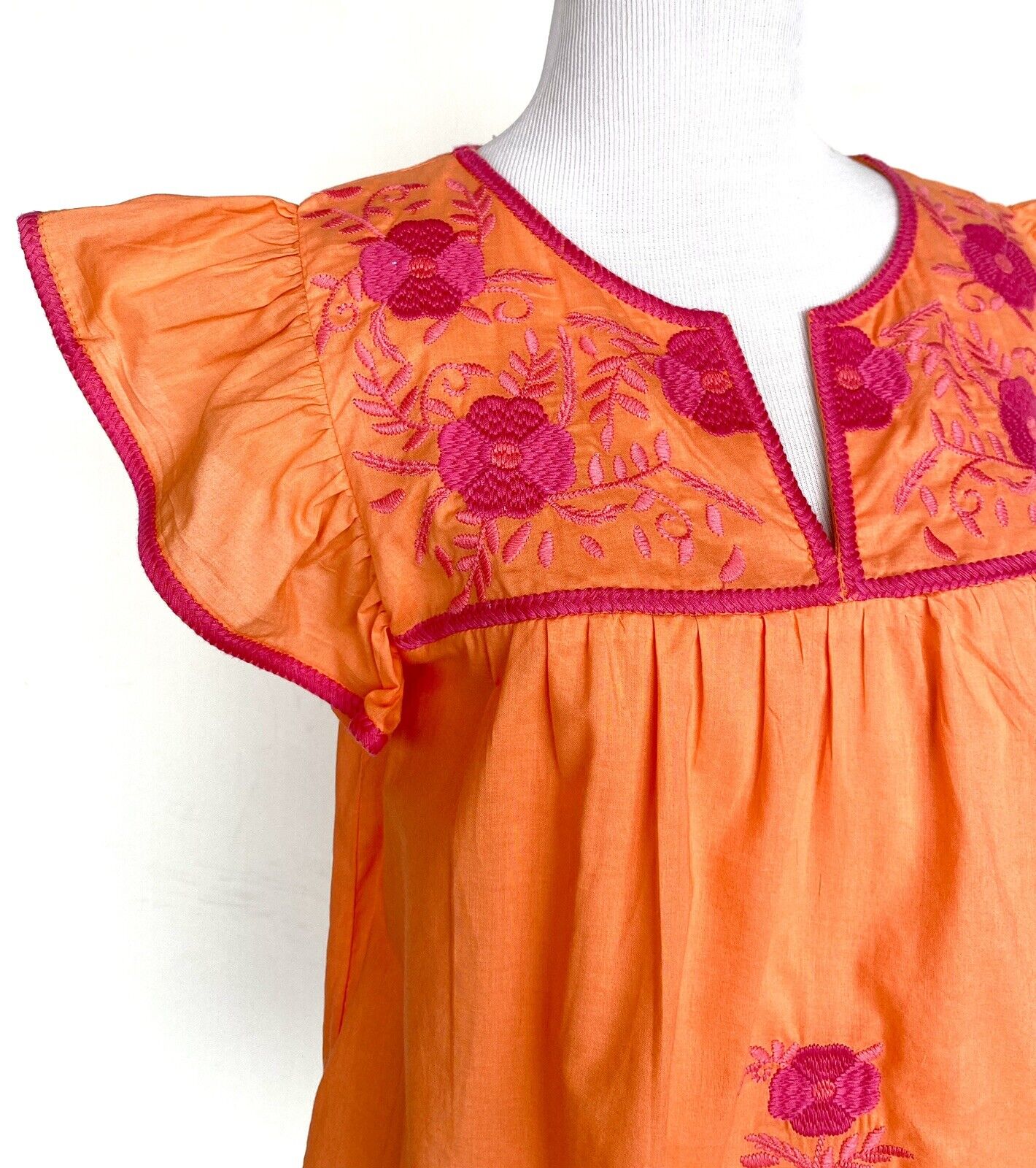 NWT J Marie embroidered Krista Top size XS Retail $106 Price $53 pink Orange