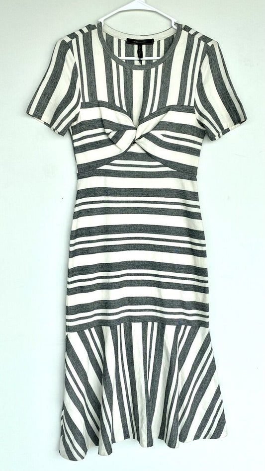 BCBG MaxAzria Twist Front Stripe Dress Retail $198 Price $95 Size XXS NWT