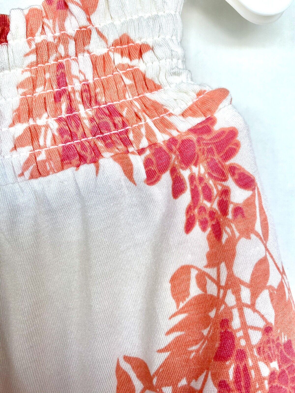 Kate Quinn Soft Modal Smocked Waist Tiered Skirt 4T Retail $38 Price $25 Coral