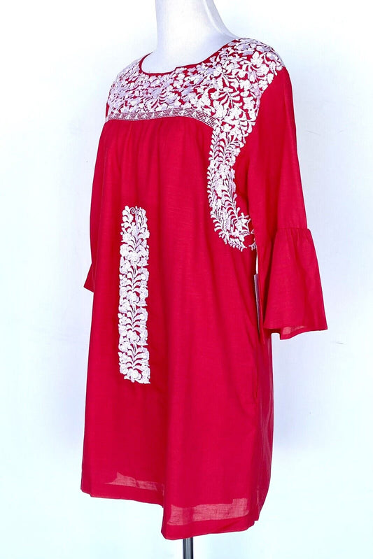 J Marie embroidered Regina Dress bell sleeve Small Retail $104 Price $65 NWT