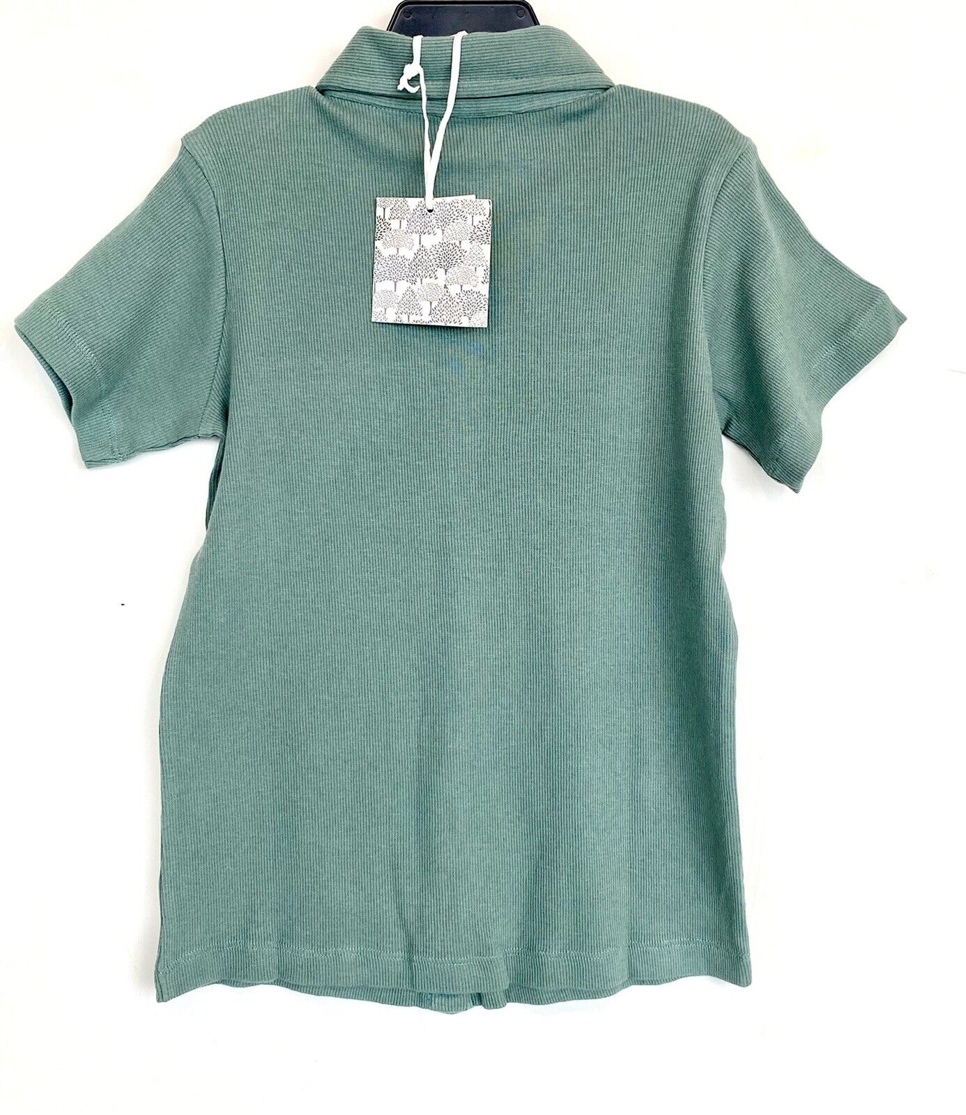 Kate Quinn Organic Cotton SS Collared Ribbed Shirt $28 Sagebrush Age 6