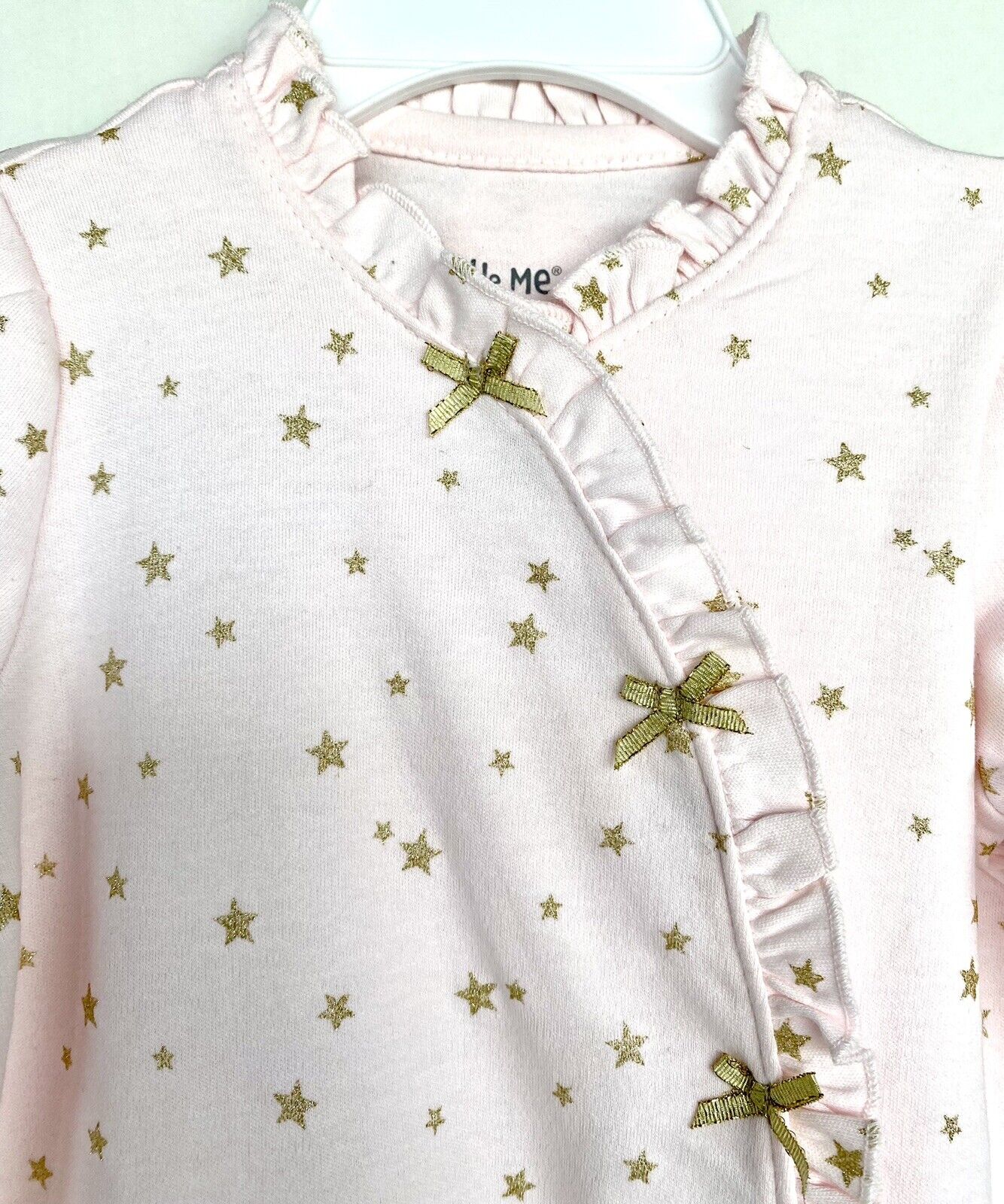 Little Me 2 Piece Bodysuit With Hat Pink Sparkle Stars 9 Months NWT Price $16