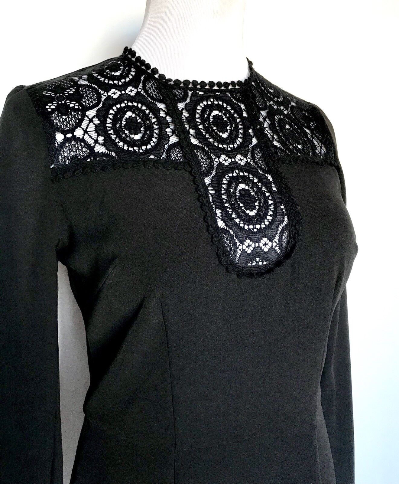 Alexia Admor Black Lace Panel Dress. Retail $225 Price $98 Size S NWT