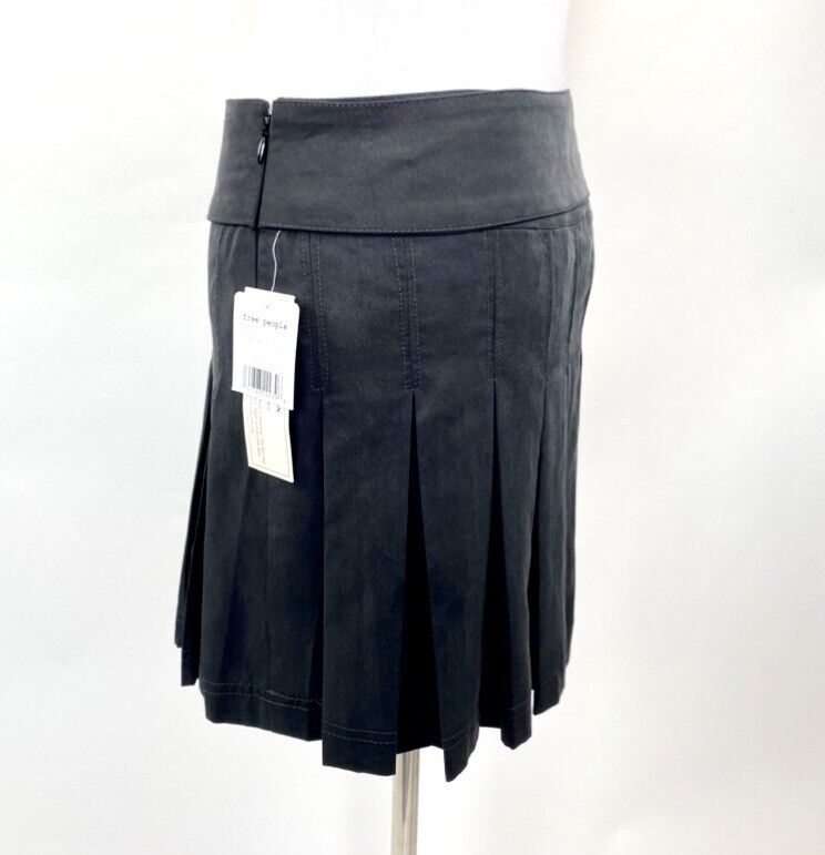 Free People Washed Black Tencel Mini Skirt Retail $78 Price $39 NWT Sz 0