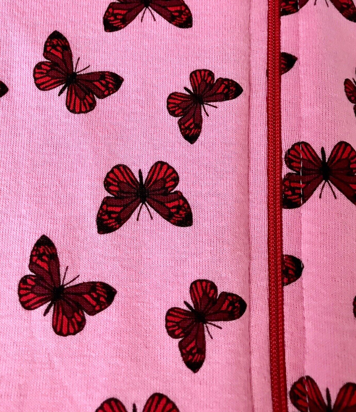 Leveret Baby Girls Pink & Red Footed Butterfly Sleepsuit 6-12 M Price $14 NWT