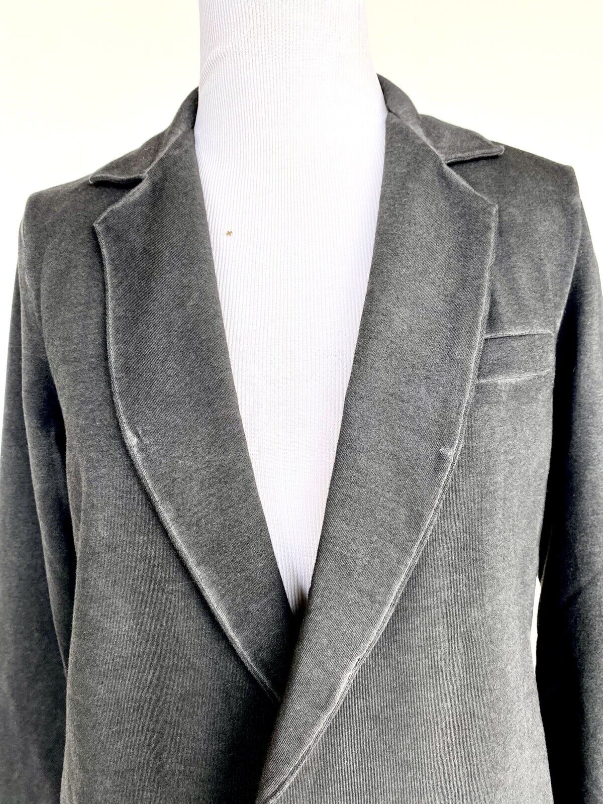 Nic + Zoe Graphite Open Front Blazer Jacket Distressed XS Retail $148 Price $48