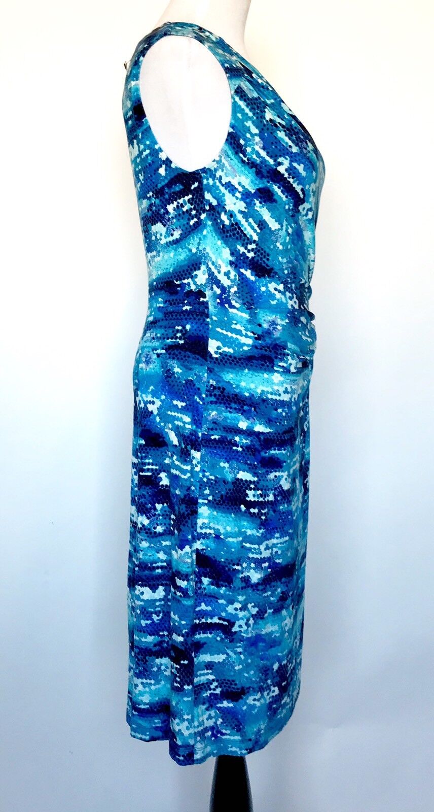 Nic + Zoe Surf Spray Blue Stretch Dress. NWT Size S Retail $168 Price $64.97