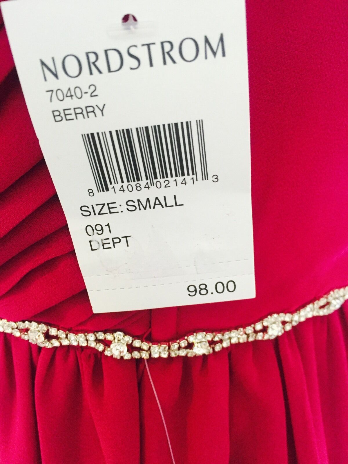A.Drea Pink Prom Formal Diamante Strapless Dress. NWT Retail $98 Price 38