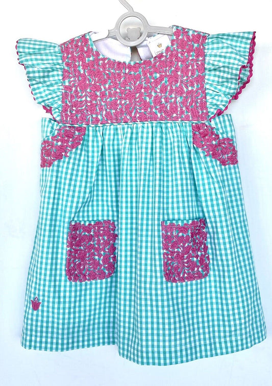 J Marie embroidered Julia Dress 2T Retail $92 Price $49 Gingham