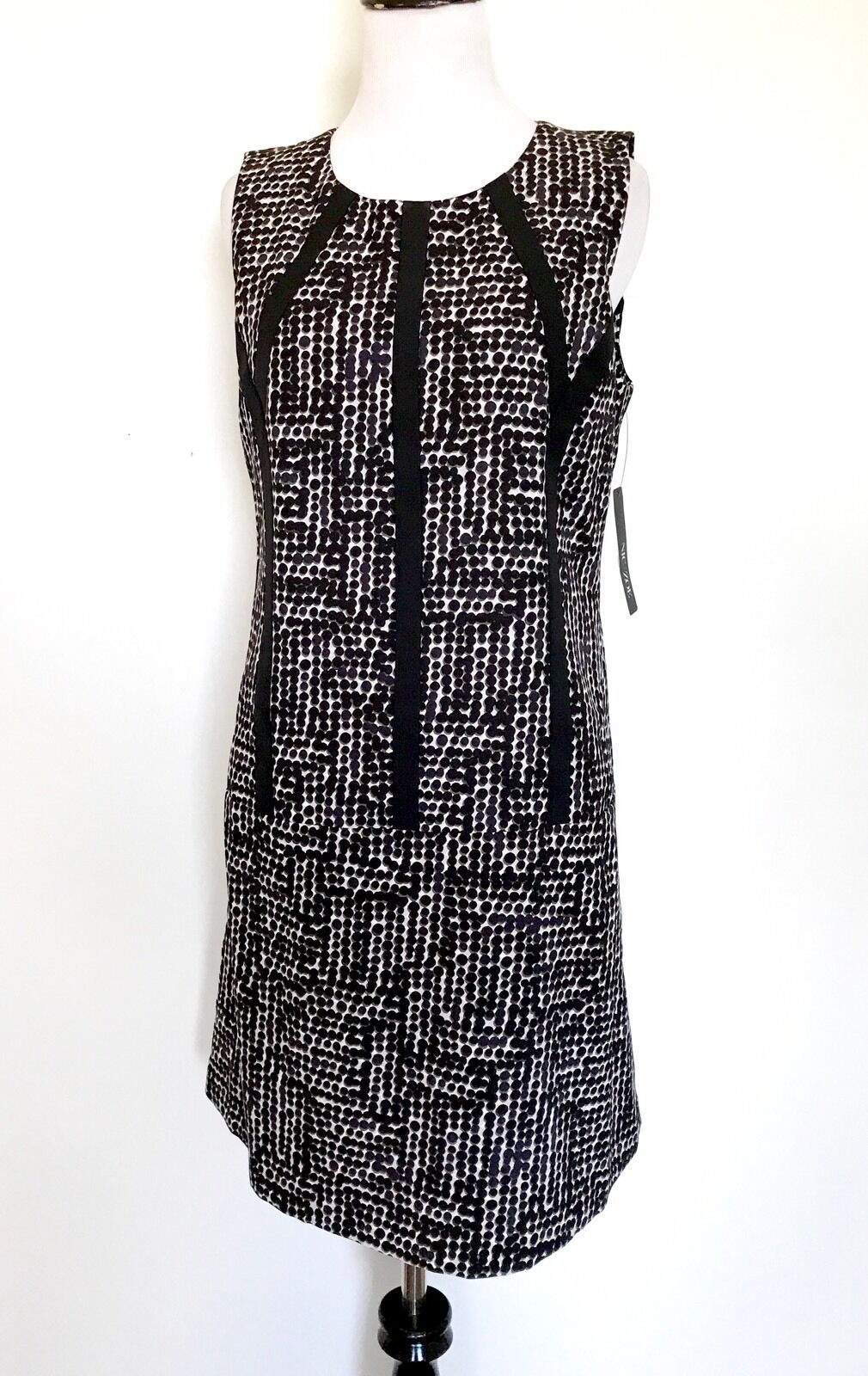 Nic + Zoe Black Dots Direction Dress. NWT Size S Retail $168 Price $48