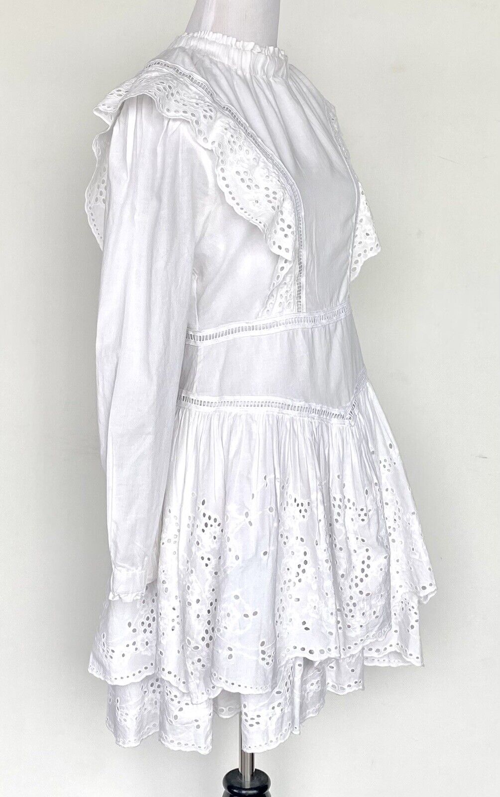 Allsaints Aislyn Broiderie Eyelet White Dress NWT Size 2 Retail $290 Price $158