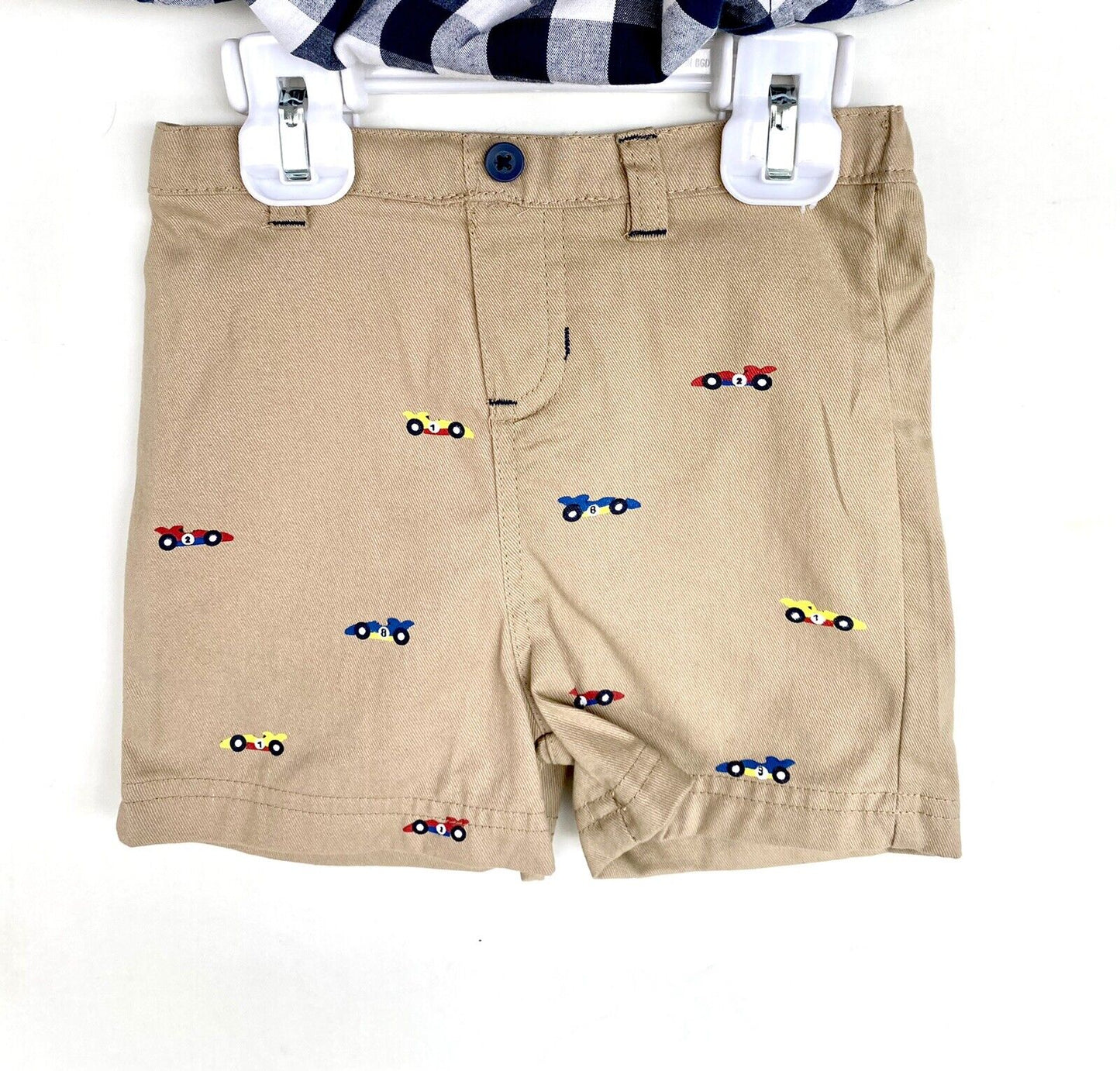 Quiltex SS Check Shirt & Short Set. Racing Car NWT Price $18 0-3 Months $24