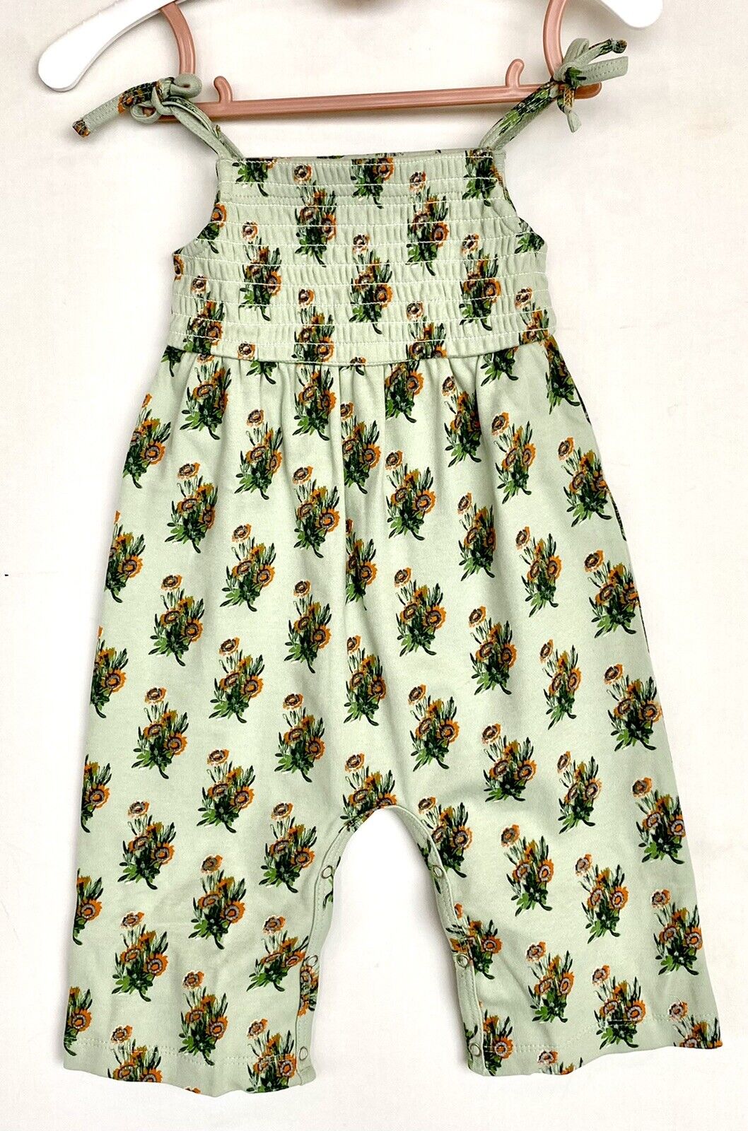Kate Quinn Soft 100% Organic Cotton Jumpsuit Retail $40 Price $26 3-6 M Smocked