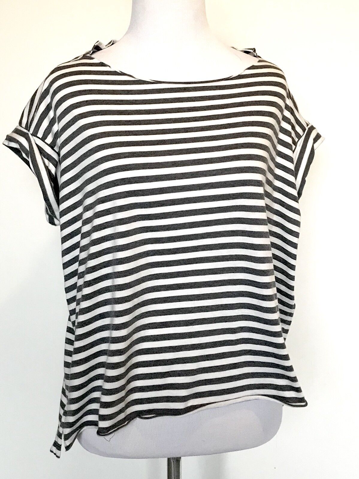 AllSaints Pina Stripe Slouch Top NWT Retail $65 Price $55 Size XS Black/ Chalk