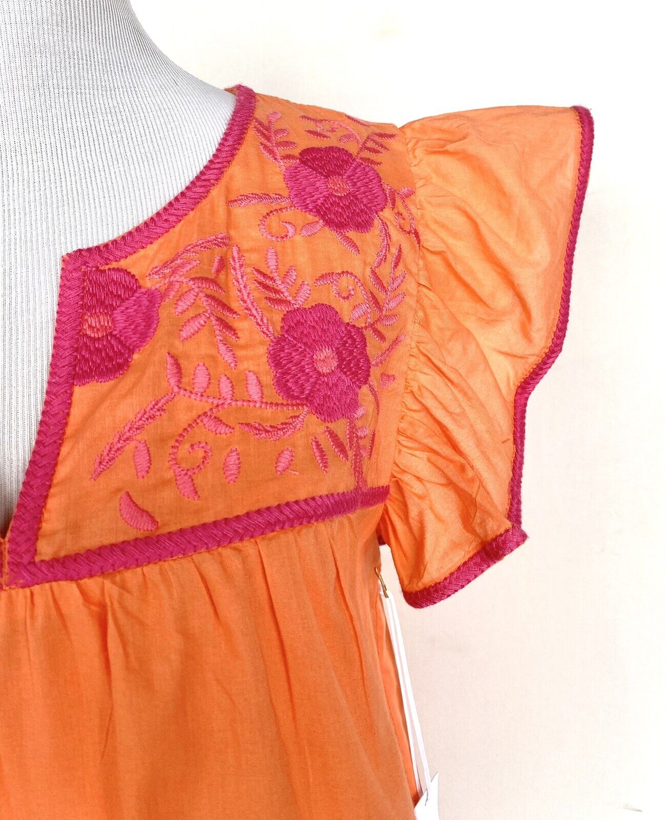 NWT J Marie embroidered Krista Top size XS Retail $106 Price $53 pink Orange