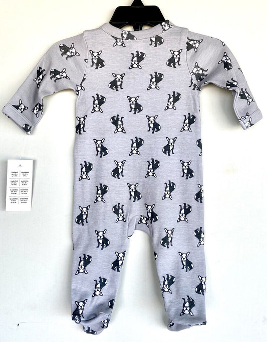 Nordstrom Baby Bulldog Soft 100% Cotton Sleepsuit Footie NWT  Price $25 Newborn