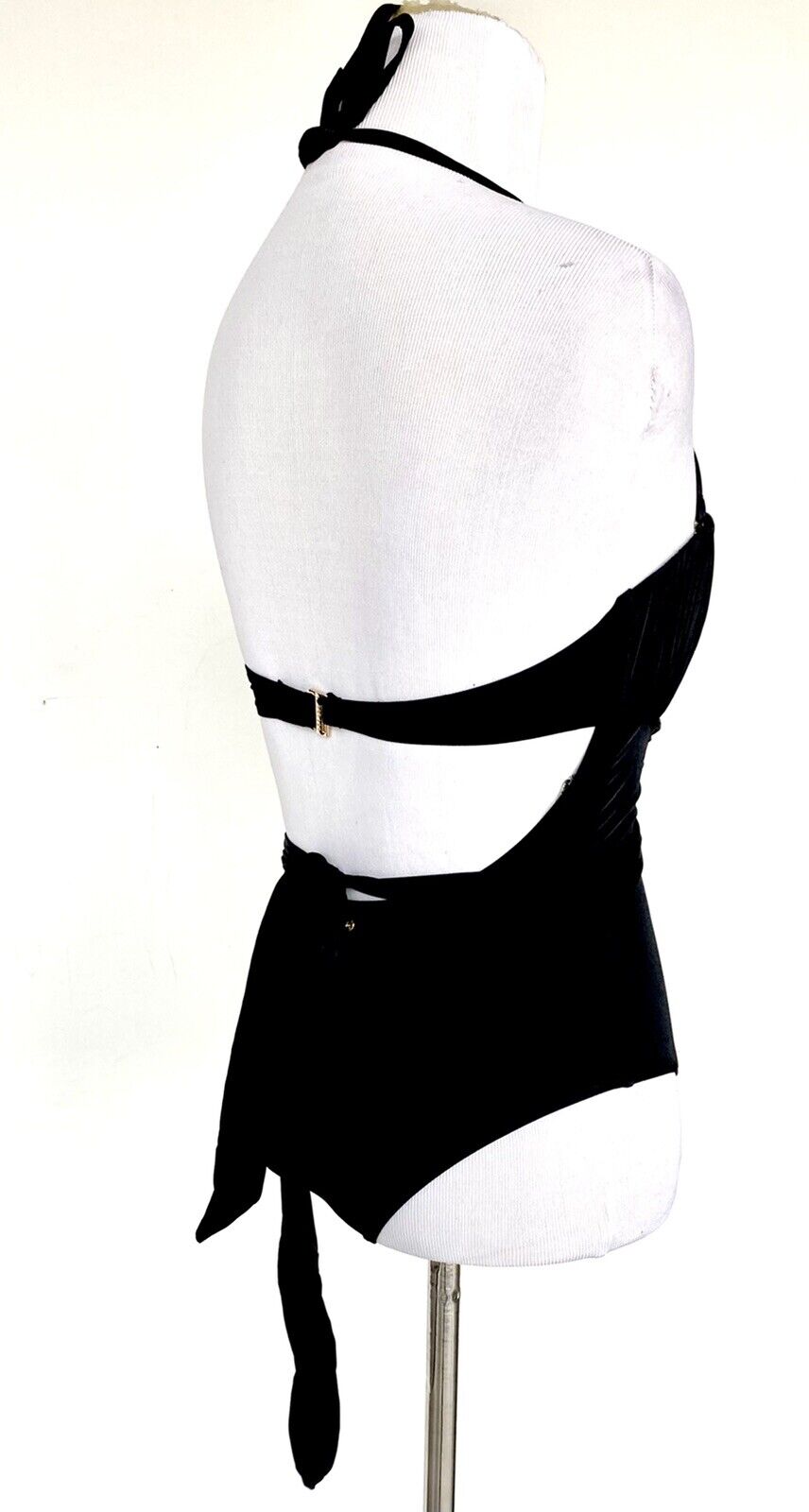 DEREK LAM 10 CROSBY Crossover Body Black swimsuit Retail $273 Price $84 XS
