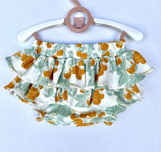 Kate Quinn 100% Organic Cotton Double Ruffle Bloomer Retail $28 Price $22 3-6 M