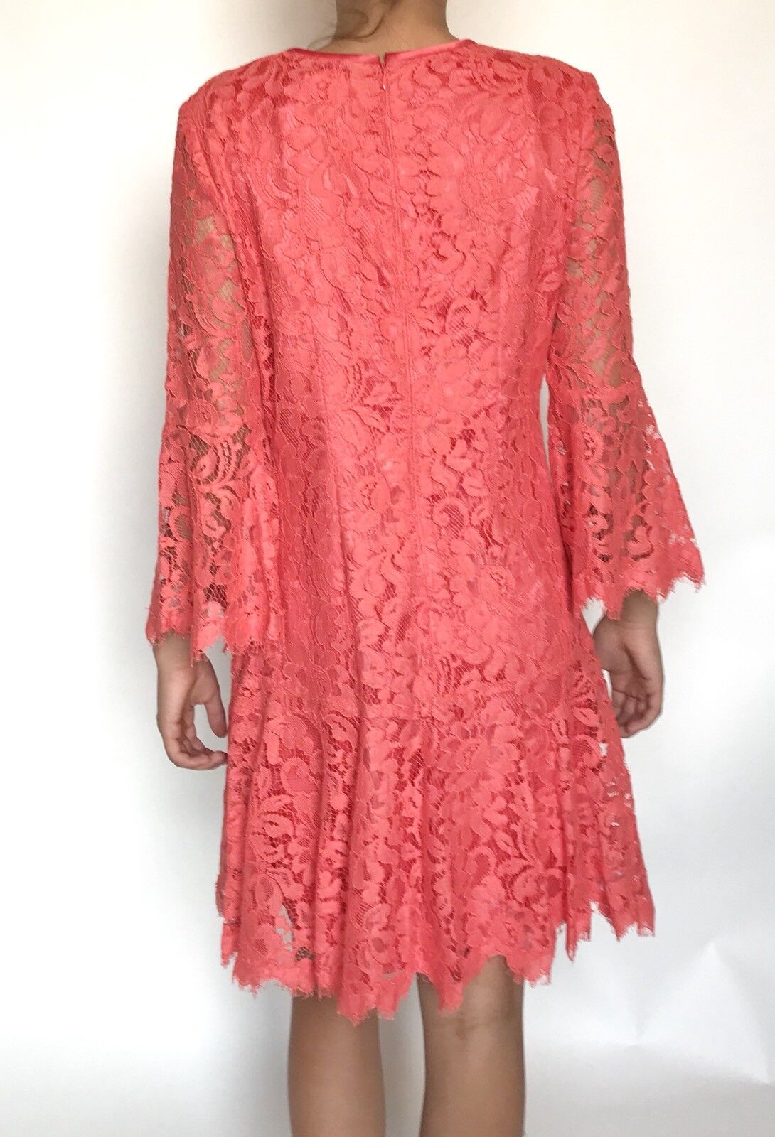 Eliza J Pink Coral Orange Lace Shift Dress NWT Retails $158 Price $69 Size 2