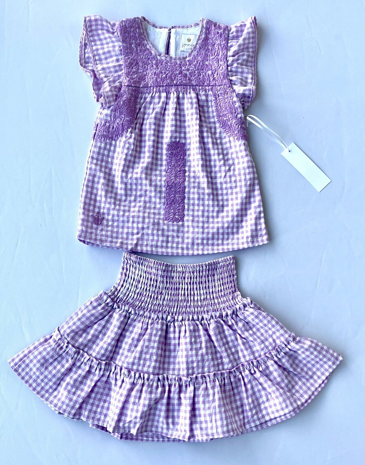 J Marie embroidered Gemma Set 3T Retail $136 Price $49 Blouse Skort