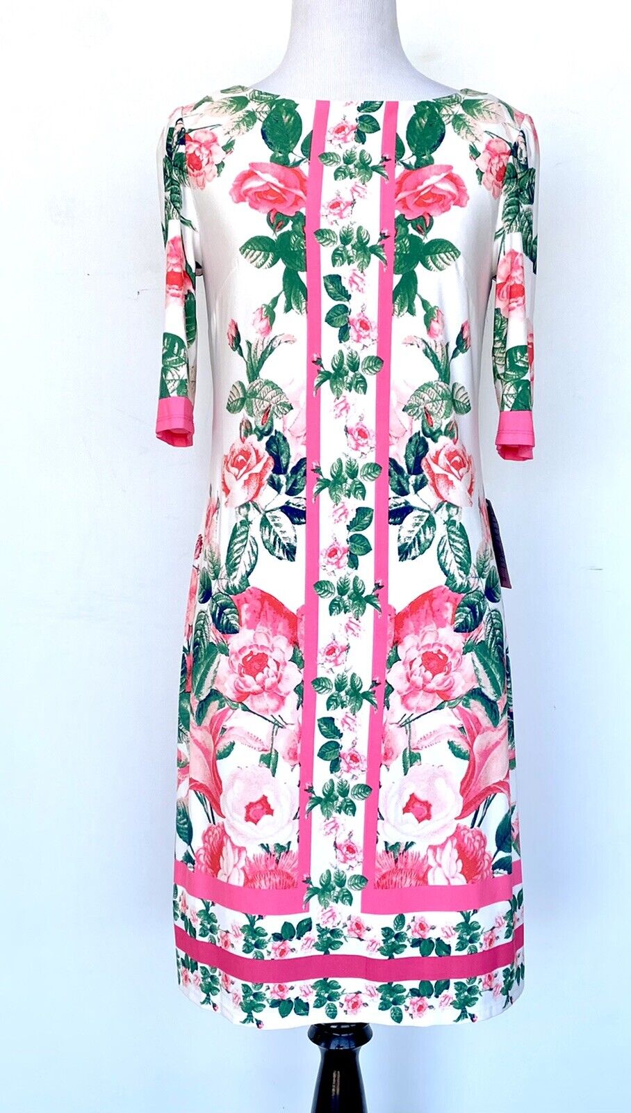 Eliza J Pink Floral Stretch Tunic Dress NWT Retails $128 Price $69 Size 0