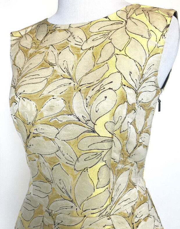 Carolina Herrera Gold Formal Floral Dress Retail $960 NWT Price $469 Size 2