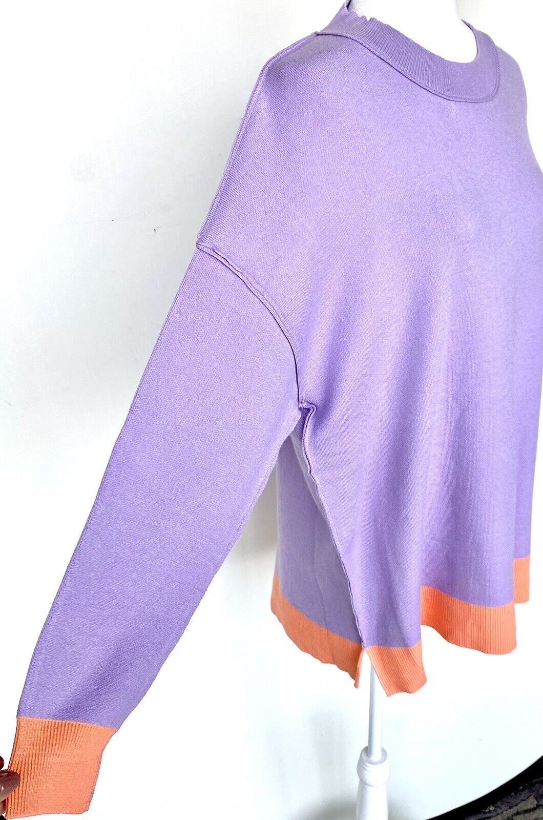 J Marie Raven Sweater Oversized size S Retail $110 Price $55 Lavender peach