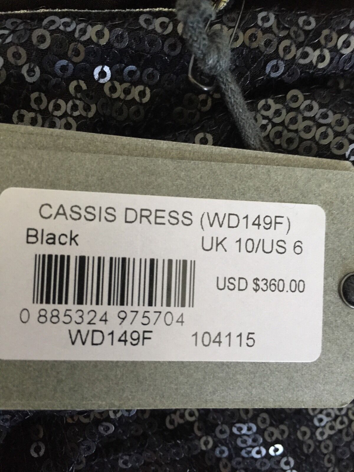 AllSaints NWT Cassis Sequin Black Formal/ Prom Dress.Retail $360 Price $154 Sz 6