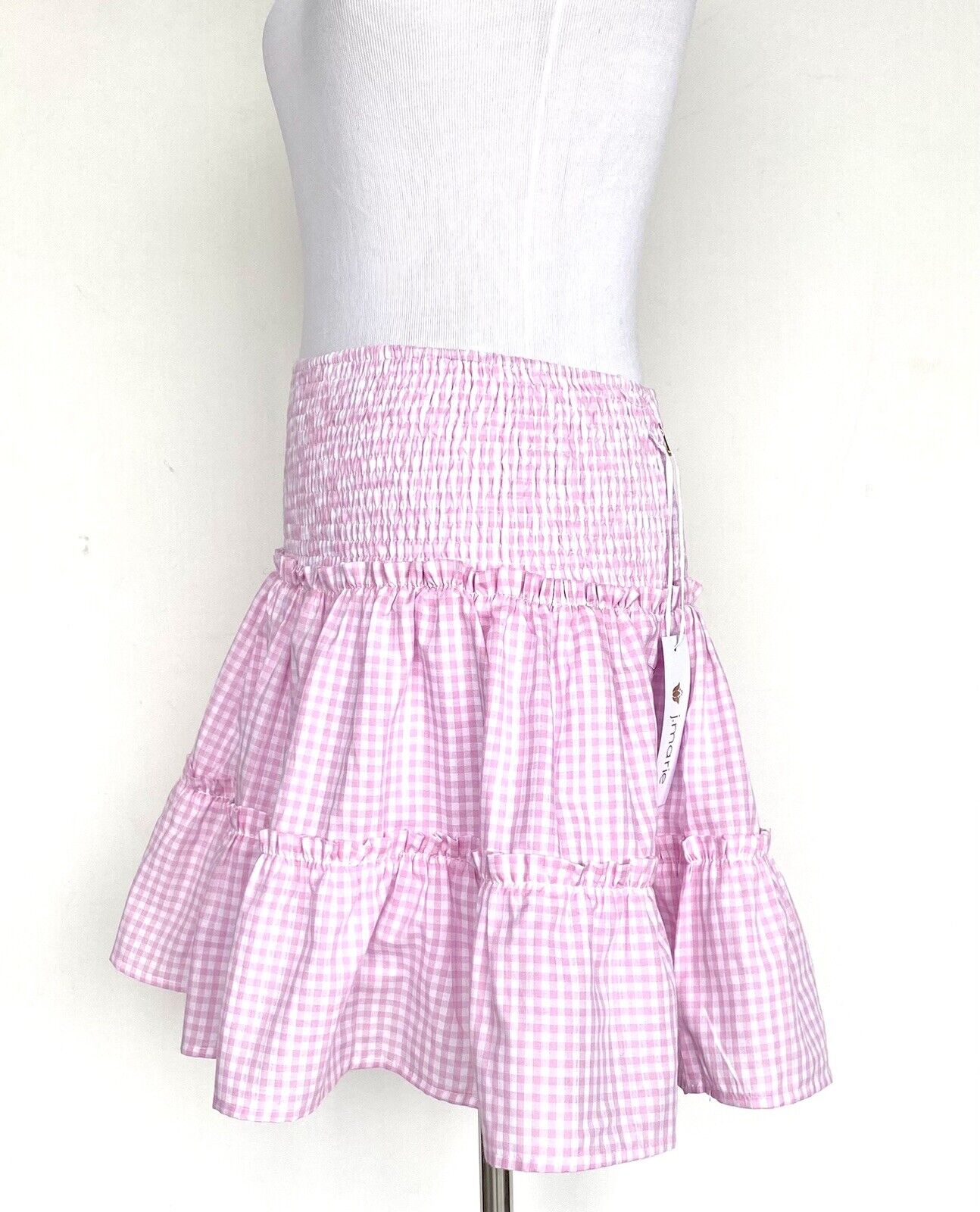 J Marie The Dorothy Skort size M Retail $70 Price $49 NWT smocked Tiered gingham