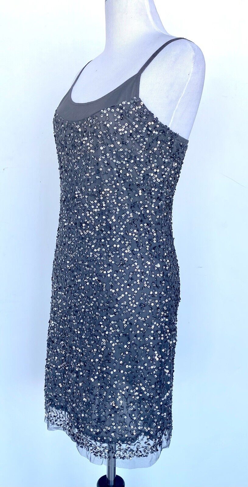 Hutch sequin dress mesh / Net Retails $248 Price $99 Size XS NWT silver gray