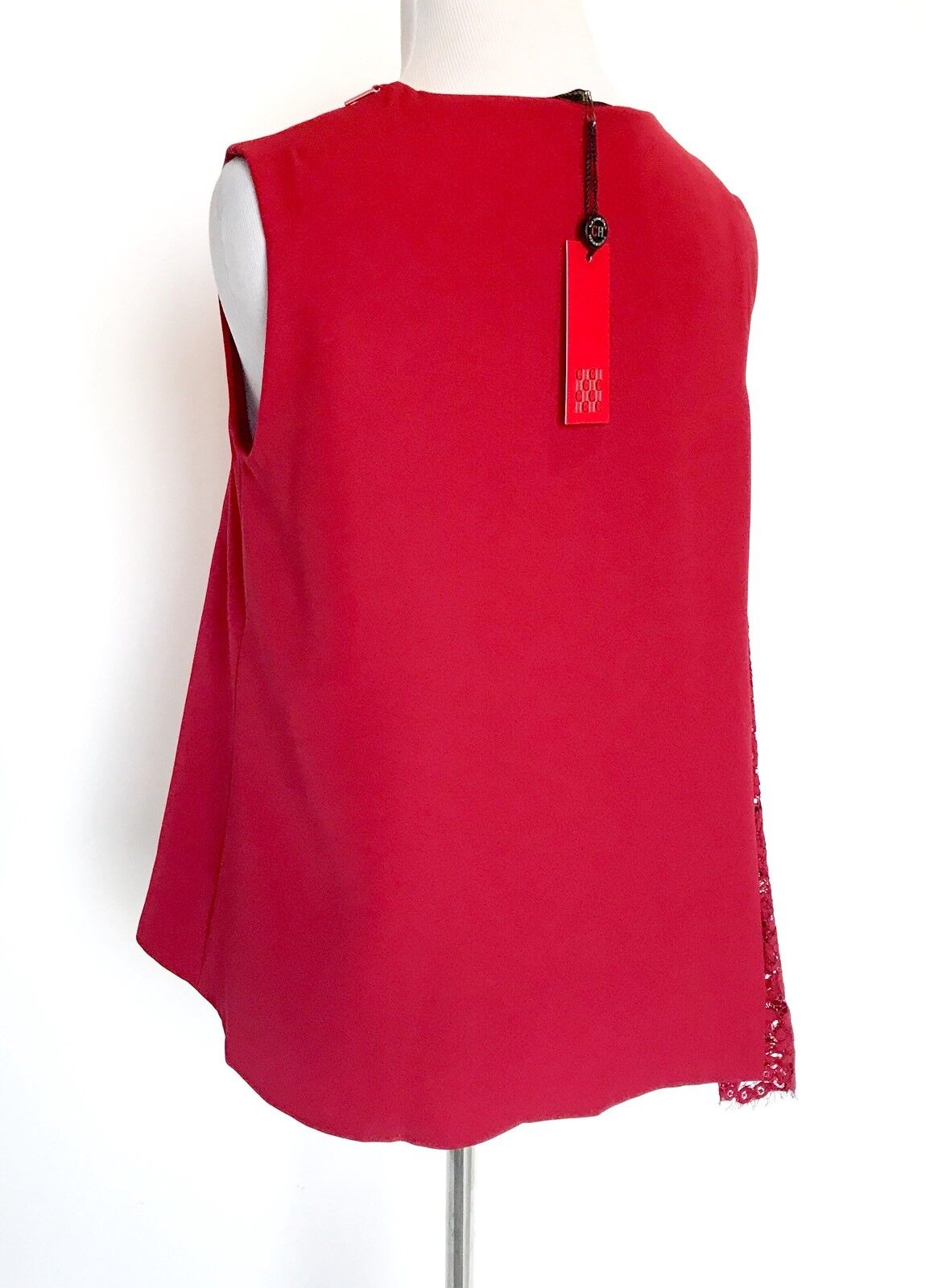 Carolina Herrera Red Lace Panel Swing Top. NWT Retail $325 Price $156 Size 2