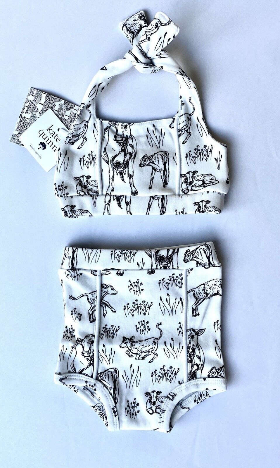 Kate Quinn Organic Cotton Retro Halter Sunsuit Piped Retail $42 Price $32 0-3 M