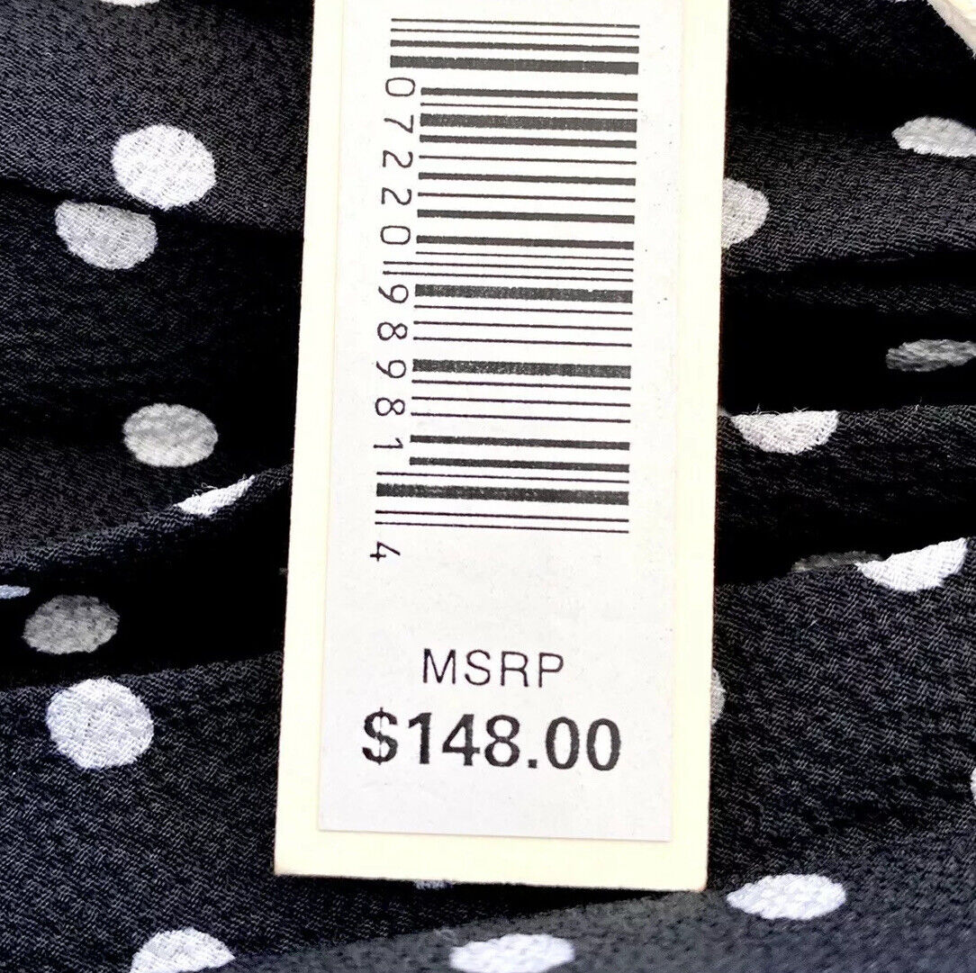 Max Studio Polka Dot Pleated Dress Sleeveless Size S Retails $148 Price $52  NWT