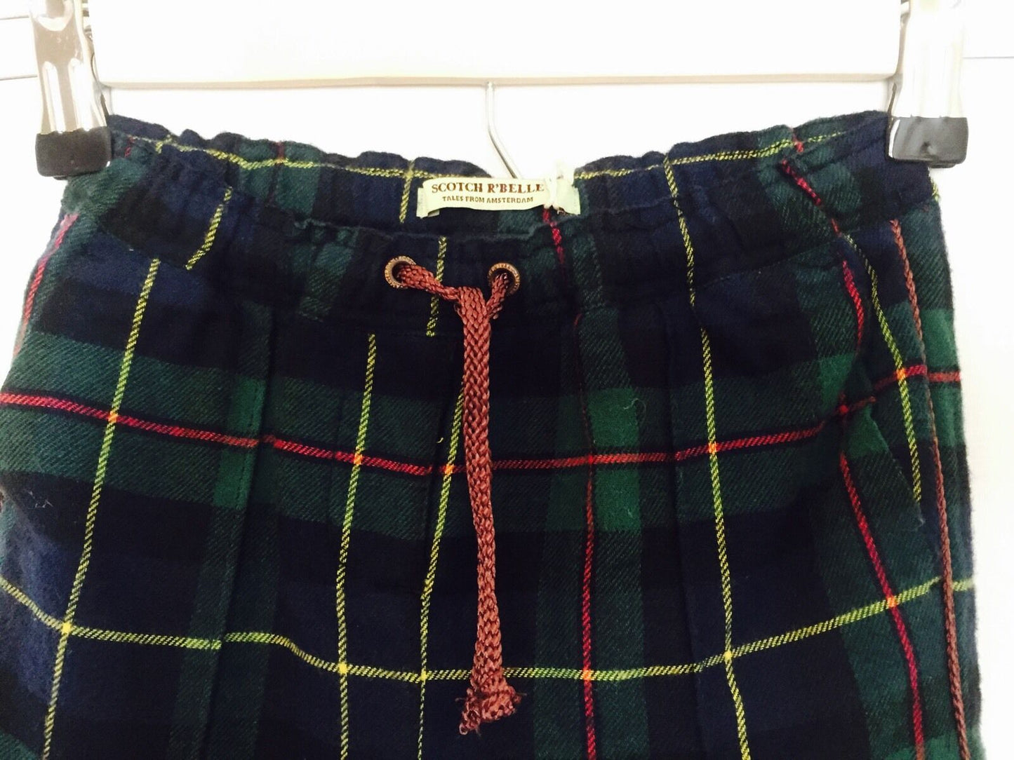 Scotch R'Belle Green Red Plaid Pants NWT Age 4 Retails $99 Price $38