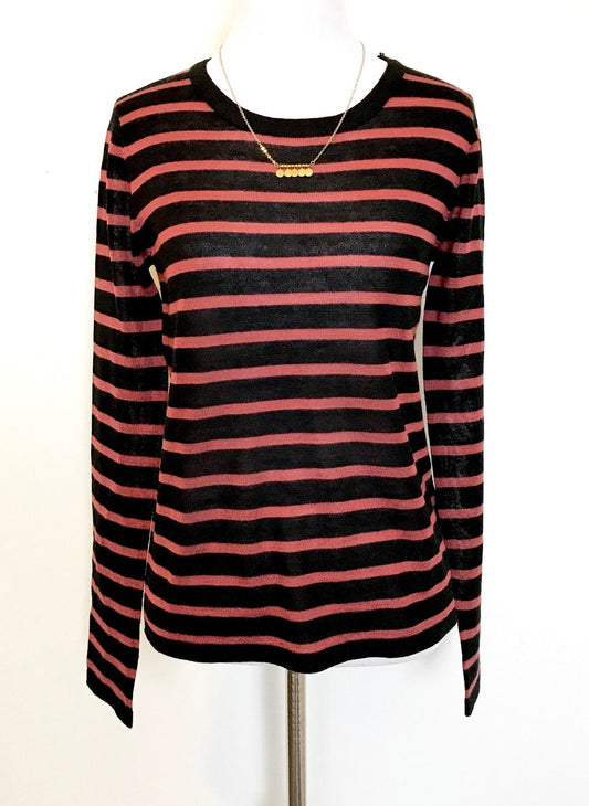 Scotch & Soda Black Stripe Sweater & Necklace NWT Retail $109 Price $50 S