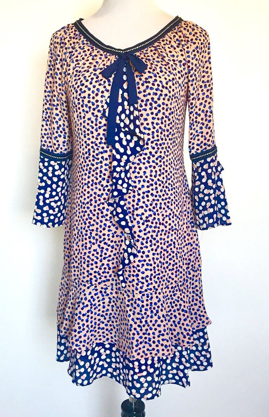 Nanette Lepore Spot Bell Sleeve Dress NWT Size 6 Price $72