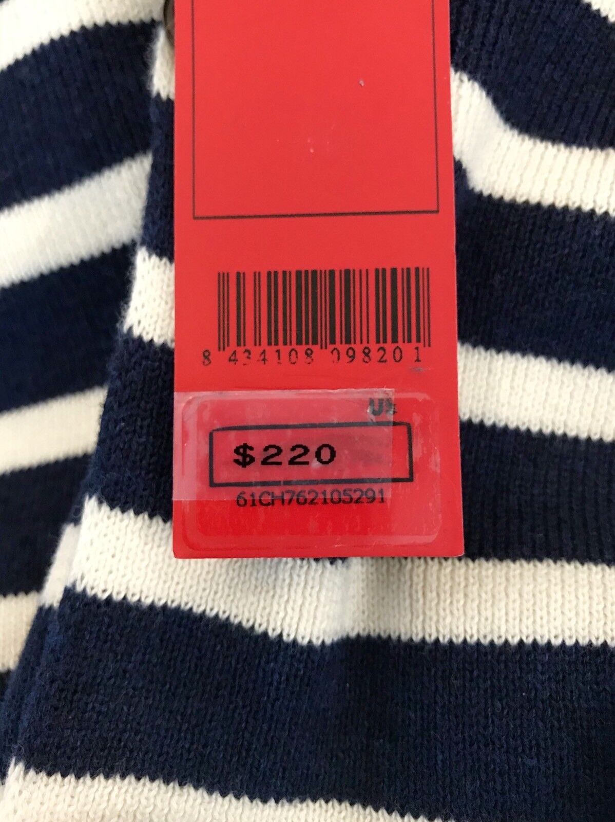 Carolina Herrera Navy Blue & White Cardigan Retail $220  Price $148 NWT Size XL