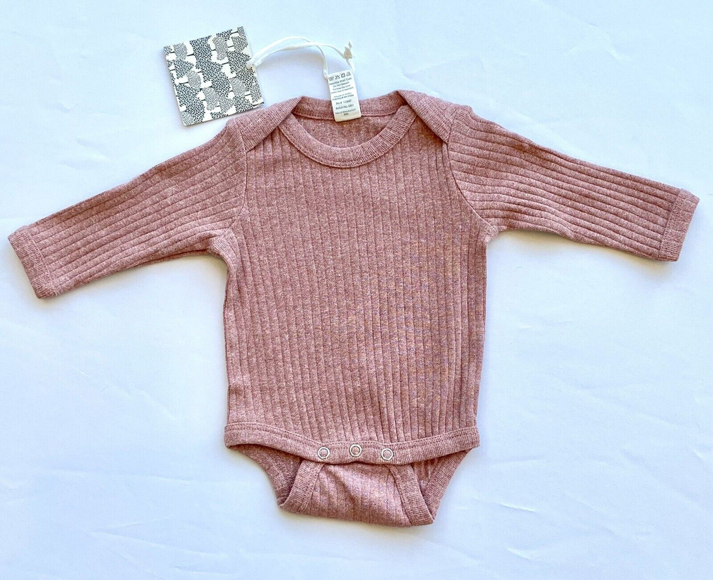 Kate Quinn Organic Cotton Bodysuit LS Cedar Rose Retail $24 Price $17 0-3 M