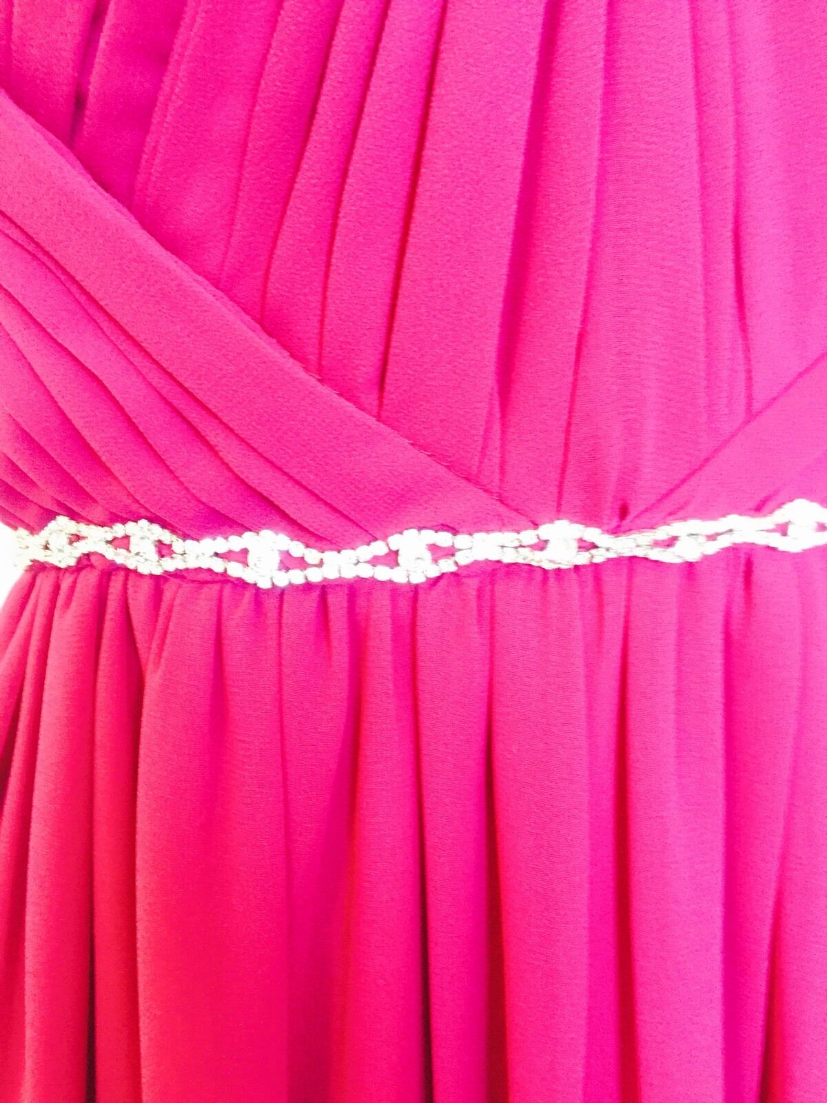 A.Drea Pink Prom Formal Diamante Strapless Dress. NWT Retail $98 Price 38