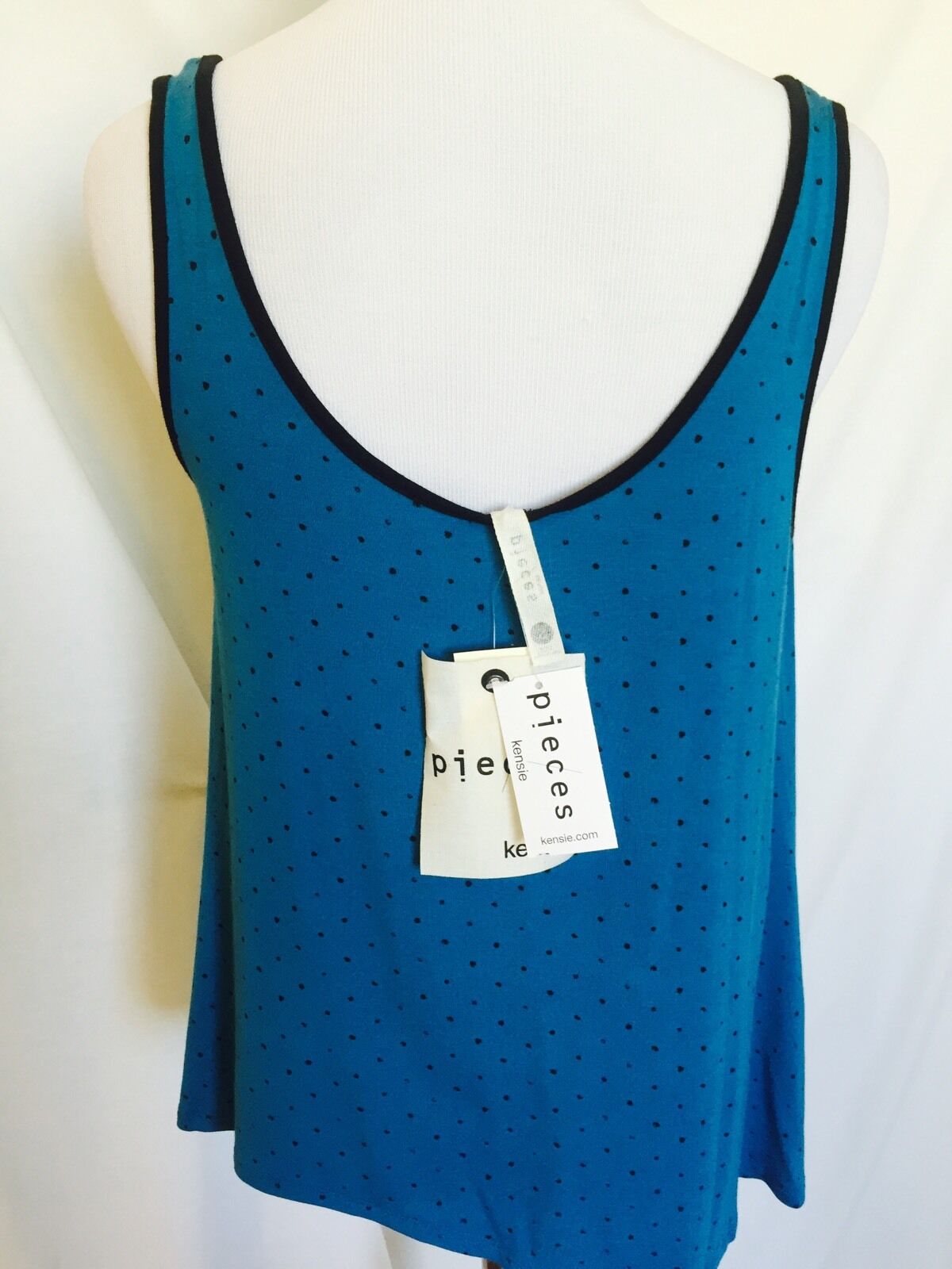 KENSIE Blue & Black Swing Spot Top Sleeveless. Size S RETAILS $39 Price $25