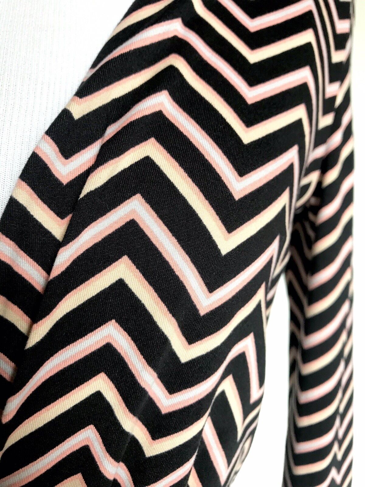 Love Fire Stretchy Chevron Stripe Long Sleeve Dress Size S NWT $32