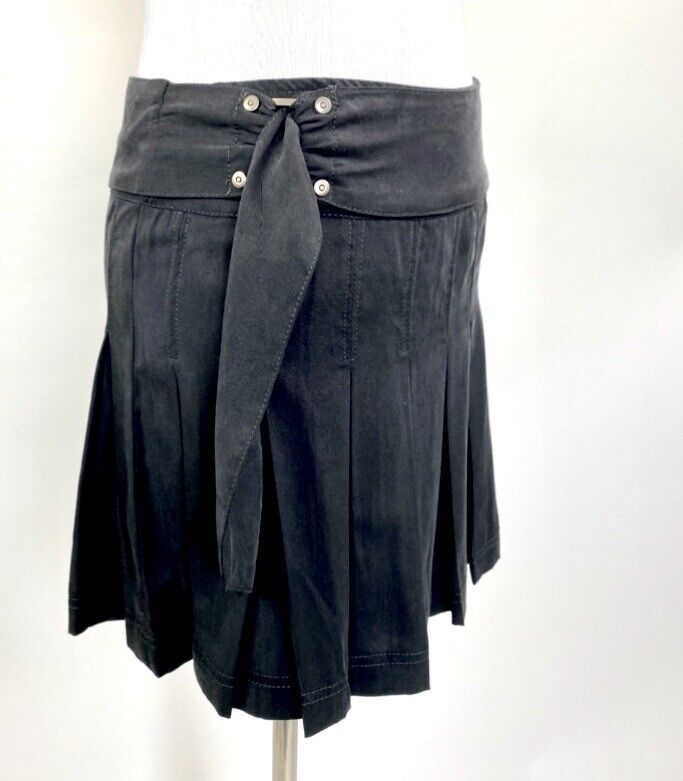 Free People Washed Black Tencel Mini Skirt Retail $78 Price $39 NWT Sz 0