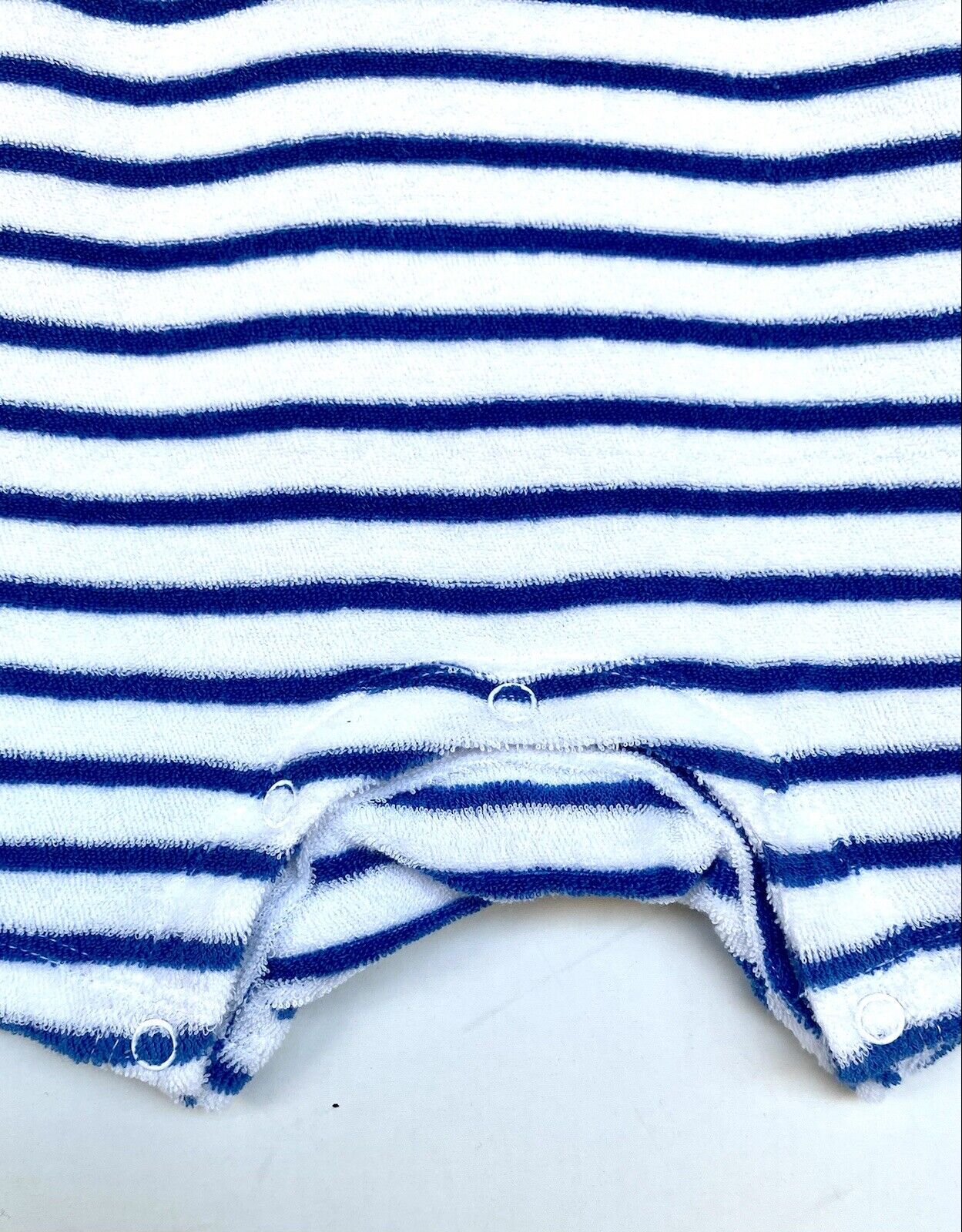 Nordstrom baby White Blue Stripe Cotton Romper Retail $35 NWT Price $22 Newborn