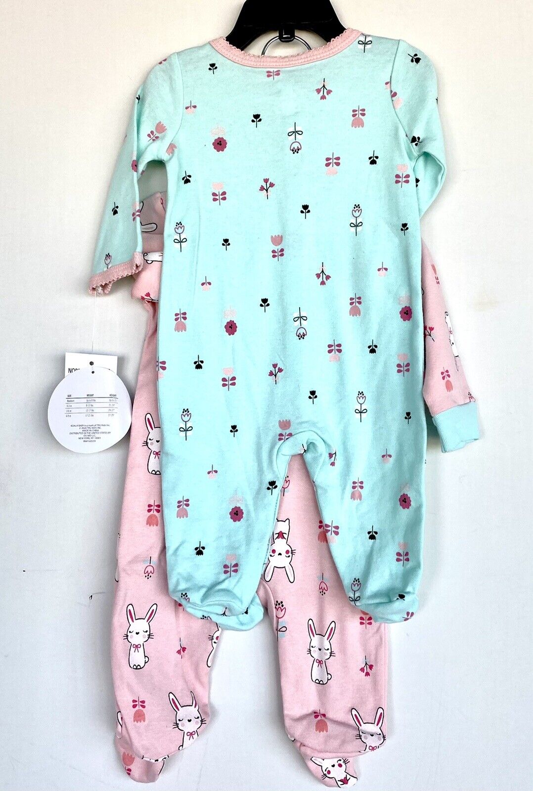 Koala Kids Baby 2 Pc Sleepsuit Pink & Mint 3-6 Months Retail $30 Price $25